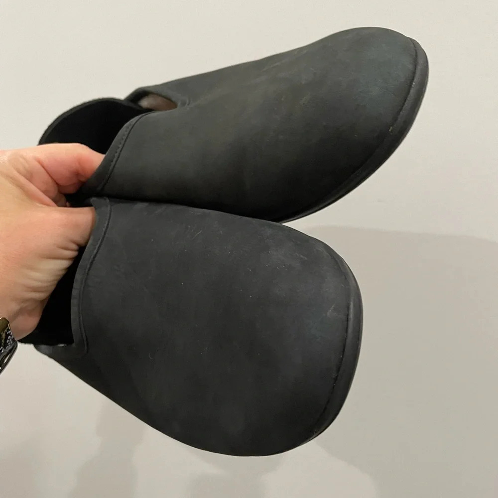 Mahabis Luxe men's black leather slippers, size 43 EU / 10 US - Picture 6 of 11